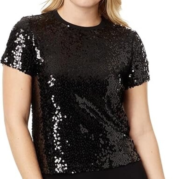 DKNY Tops - DKNY | All Over Sequin T-Shirt | Black | Medium